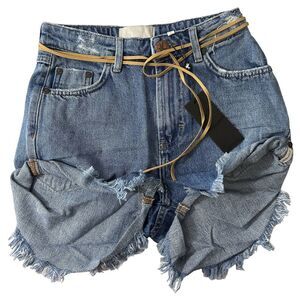 One Teaspoon Pacifica Mid‎ Waist Bandits Women's NEW Shorts SZ 23 Relaxed Fit